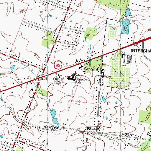 Topographic Map of Concord School, KY