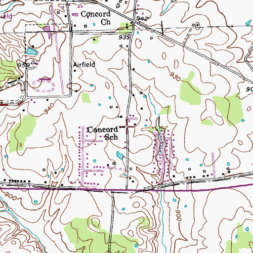 Topographic Map of Concord School, KY