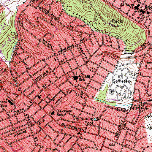 Topographic Map of Condit School, KY