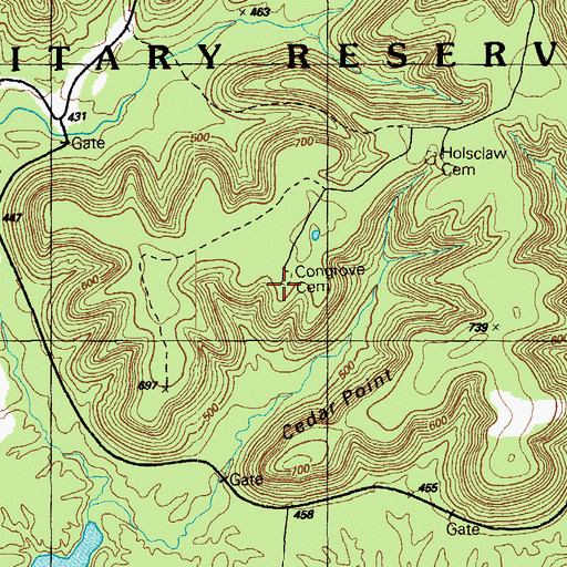 Topographic Map of Congrove Cemetery, KY