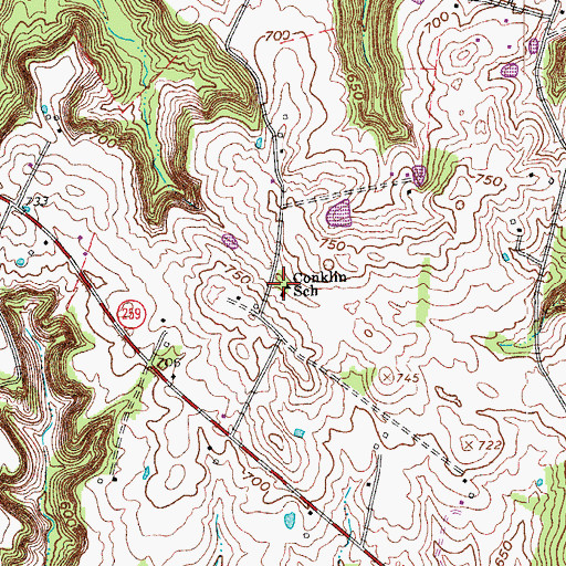 Topographic Map of Conklin School, KY