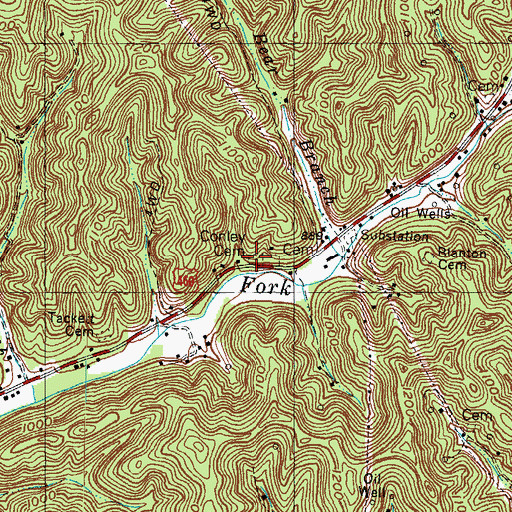 Topographic Map of Conley Cemetery, KY