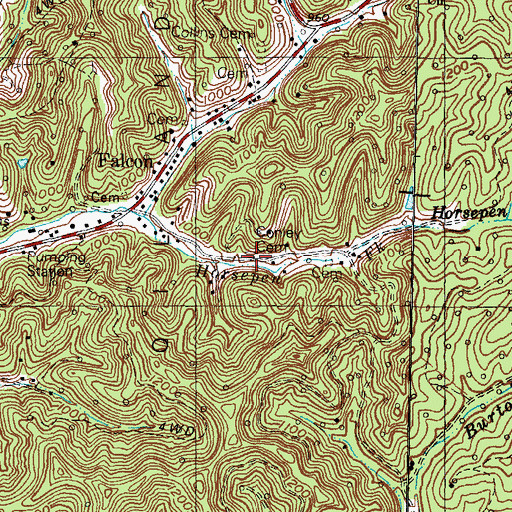 Topographic Map of Conley Cemetery, KY
