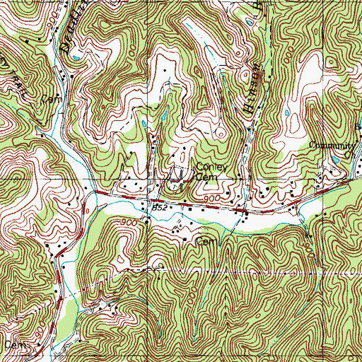 Topographic Map of Conley Cemetery, KY