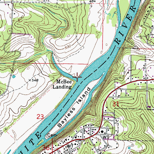 Topographic Map of Fallen Ash Creek, AR