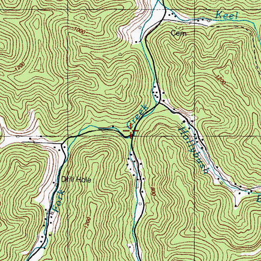 Topographic Map of Conley Fork, KY