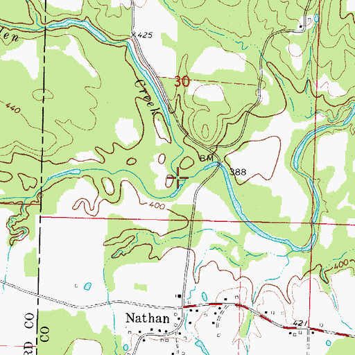 Topographic Map of Fallen Creek, AR