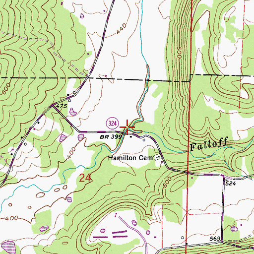 Topographic Map of Falloff Branch, AR