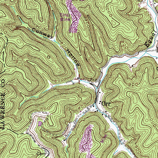 Topographic Map of Conway Hollow, KY