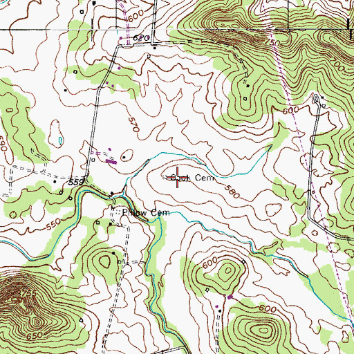 Topographic Map of Cook Cemetery, KY
