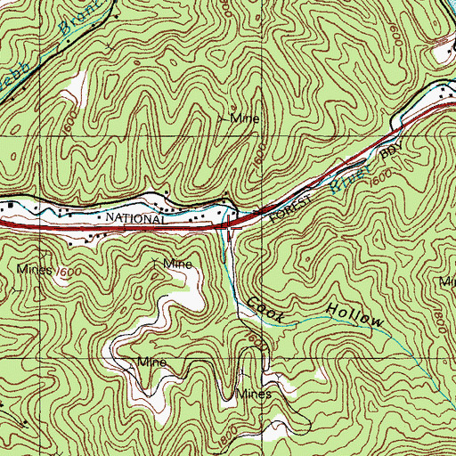 Topographic Map of Cook Hollow, KY