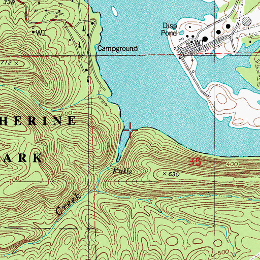 Topographic Map of Falls Creek, AR