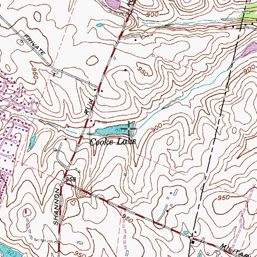 Topographic Map of Cooke Lake, KY