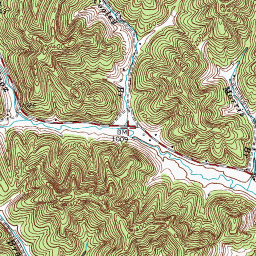 Topographic Map of Cooley Branch, KY