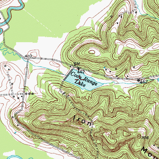 Topographic Map of Coon Range Lake, KY