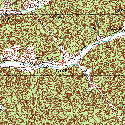 Topographic Map of Cooper Cemetery, KY