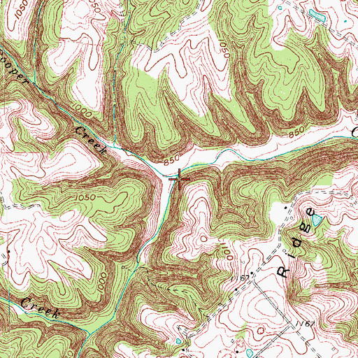 Topographic Map of Cooper Creek, KY