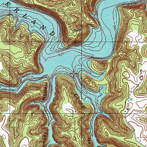 Topographic Map of Cooper Hollow, KY