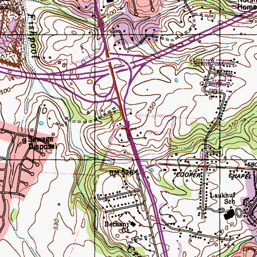 Topographic Map of Cooper Memorial Chapel, KY