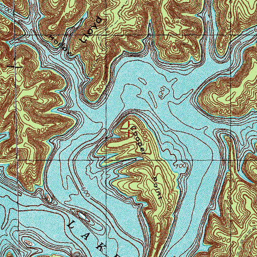 Topographic Map of Cooper Point, KY