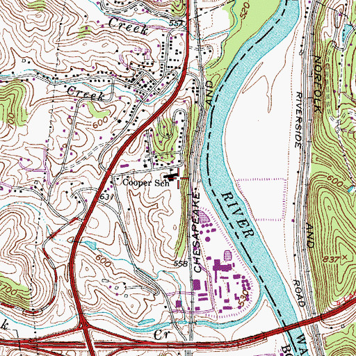 Topographic Map of Cooper School, KY