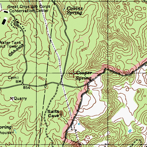 Topographic Map of Cooper Spring, KY