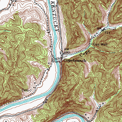 Topographic Map of Cope Branch, KY