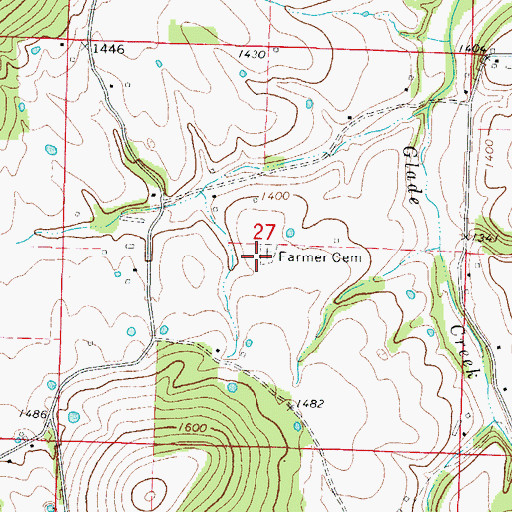 Topographic Map of Farmer Cemetery, AR