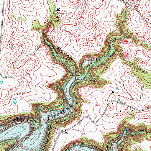 Topographic Map of Copper Slick Hollow, KY