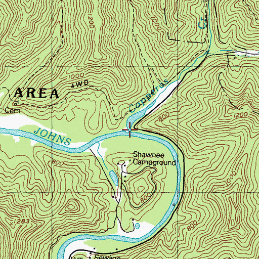 Topographic Map of Copperas Creek, KY
