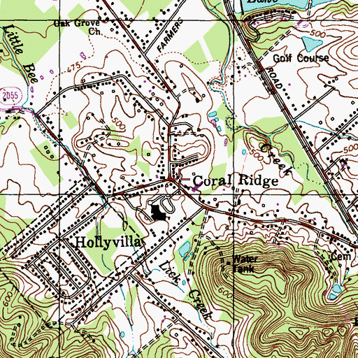 Topographic Map of Coral Ridge, KY