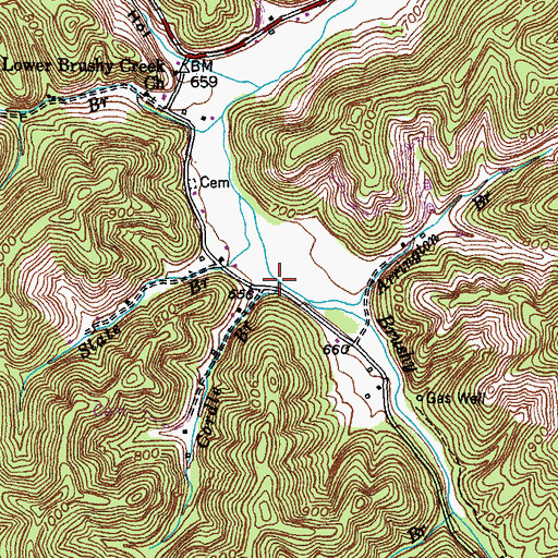 Topographic Map of Cordle Branch, KY