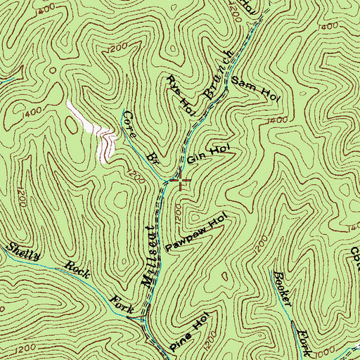 Topographic Map of Core Branch, KY