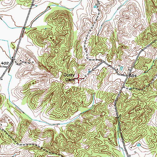Topographic Map of Corey Cemetery, KY