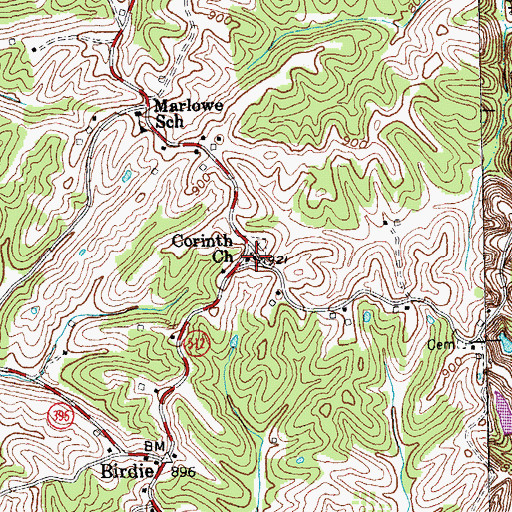 Topographic Map of Corinth Christian Church, KY