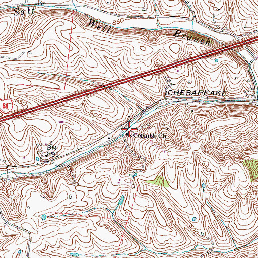 Topographic Map of Corinth Christian Church, KY