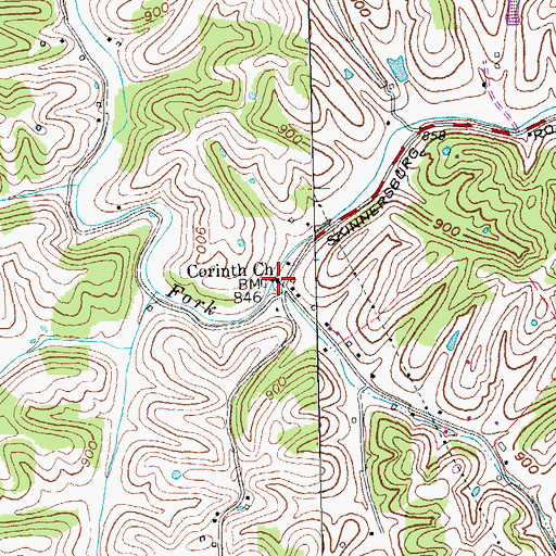 Topographic Map of Corinth Christian Church, KY