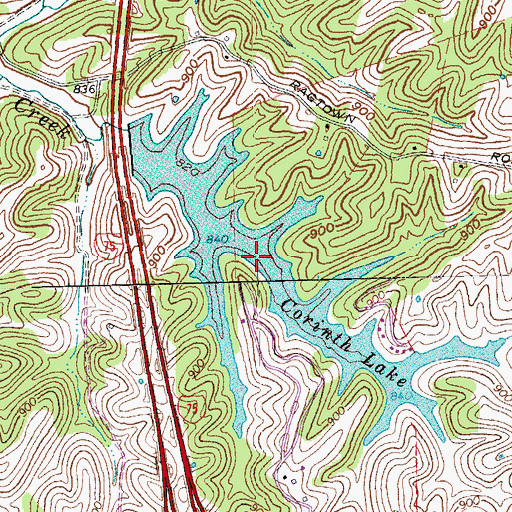 Topographic Map of Corinth Lake, KY