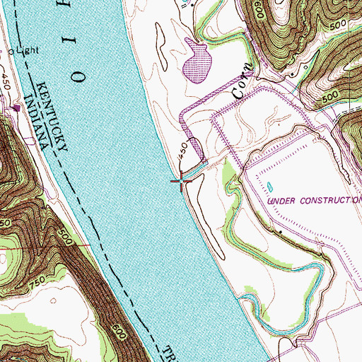 Topographic Map of Corn Creek, KY