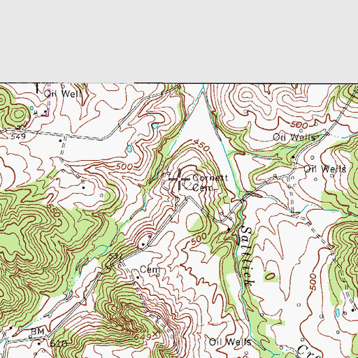 Topographic Map of Cornett Cemetery, KY