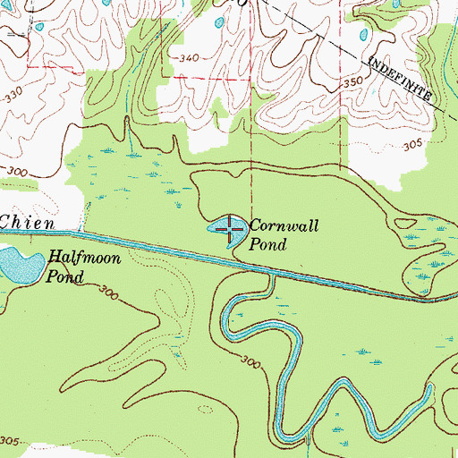 Topographic Map of Cornwall Pond, KY