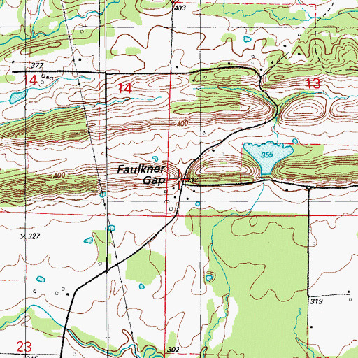 Topographic Map of Faulkner Gap, AR
