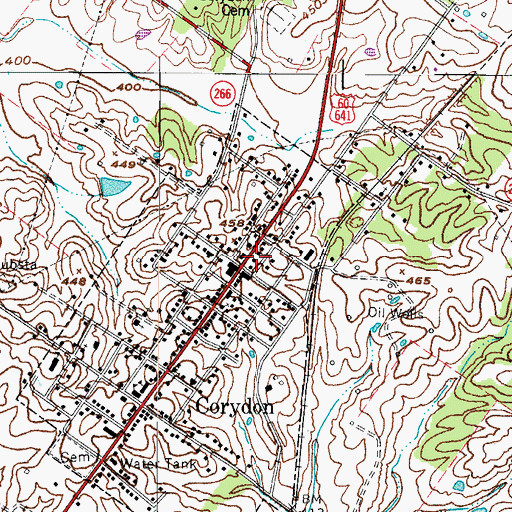 Topographic Map of Corydon, KY
