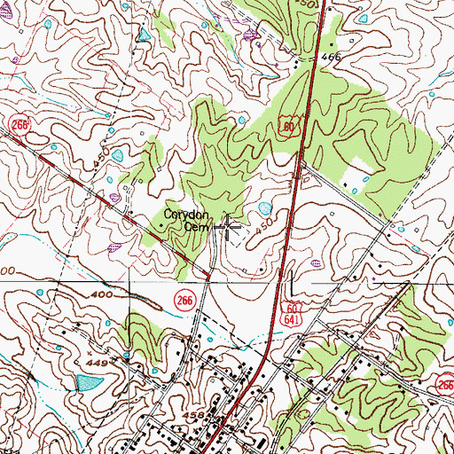 Topographic Map of Corydon Cemetery, KY