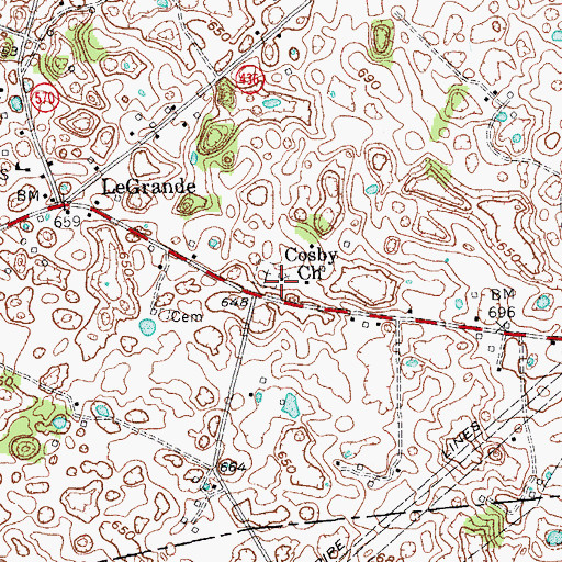 Topographic Map of Cosby Church, KY