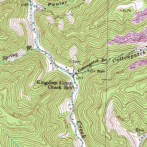 Topographic Map of Cottonpatch Branch, KY