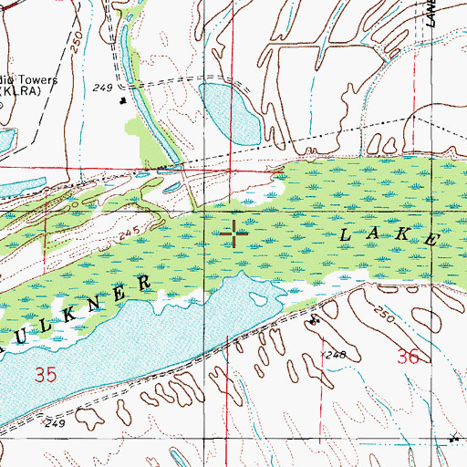 Topographic Map of Faulkner Lake, AR