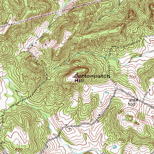 Topographic Map of Cottonpatch Hill, KY