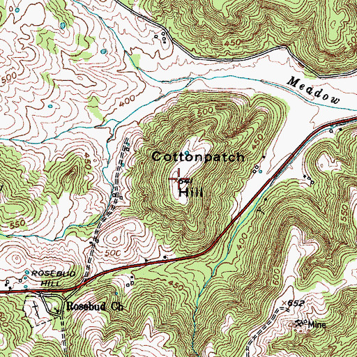 Topographic Map of Cottonpatch Hill, KY