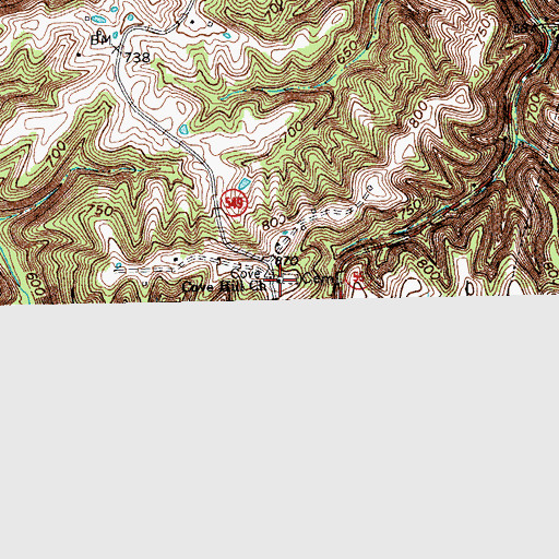Topographic Map of Cove Hill Church, KY